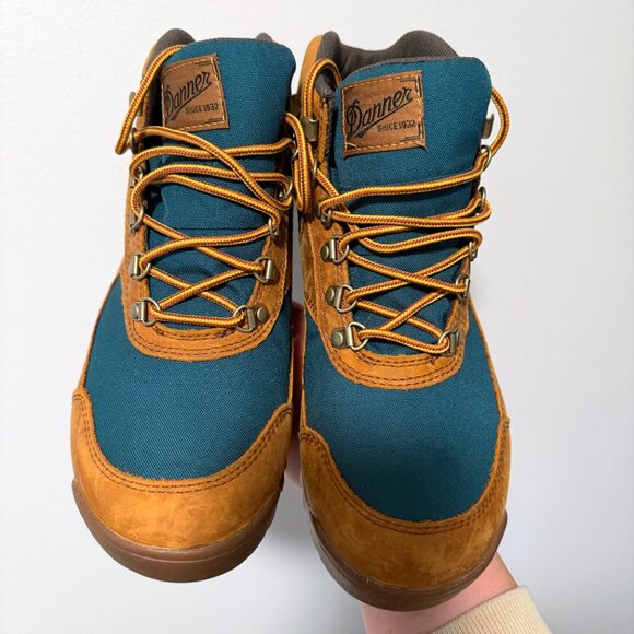Danner Jag Womens Hiking Boots Sz 9 Distressed Brown Deep Teal Lace Up Mid Top - Picture 5 of 9